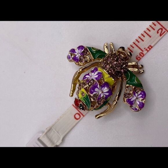 Joan Rivers Purple Orchid Bee Pin - Picture 7 of 8